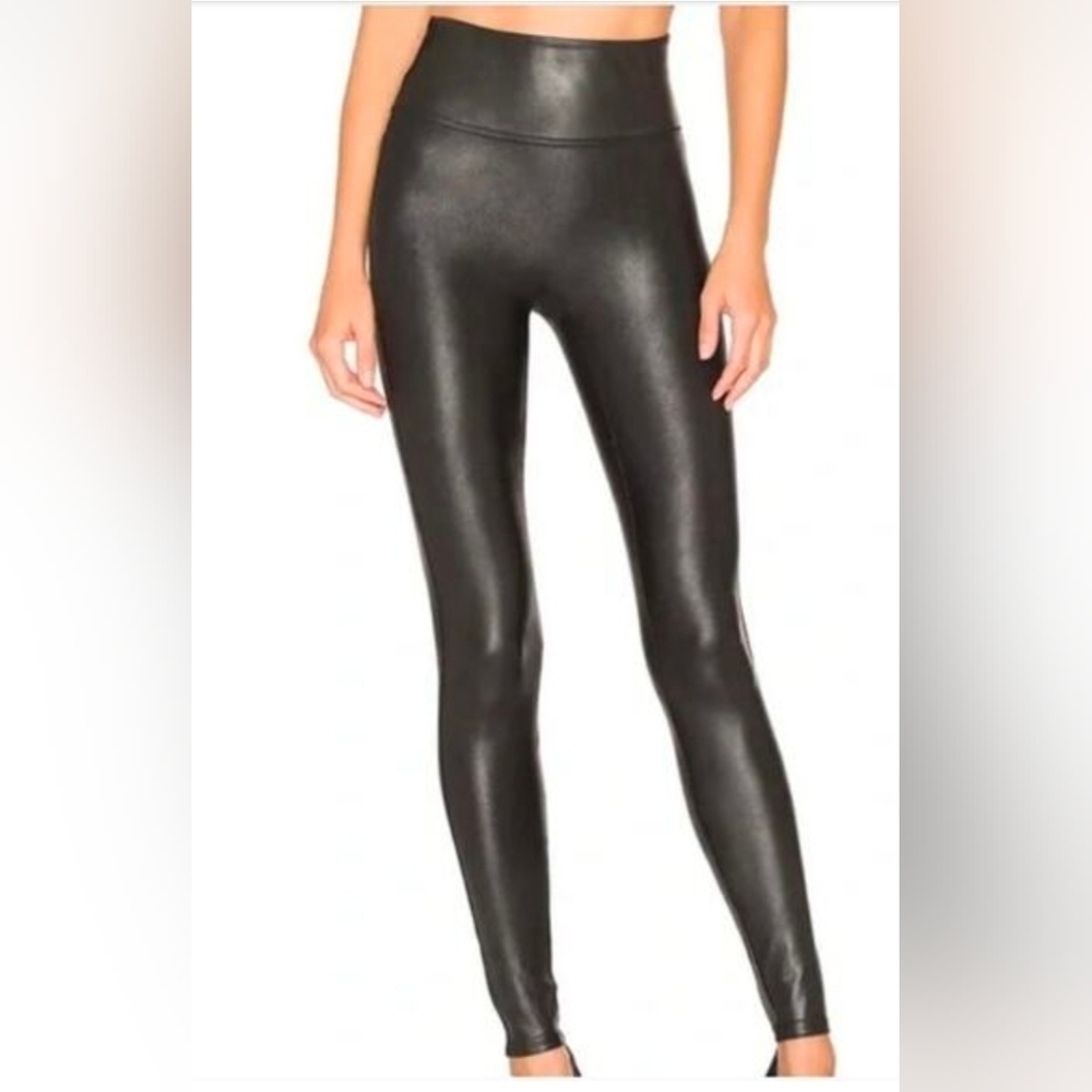 Spanx Women's Shaping High Waisted Faux Leather Leggings XS